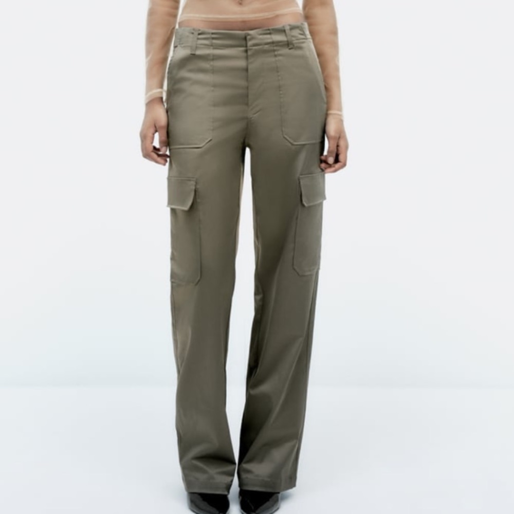 Zara Satin cargo pants